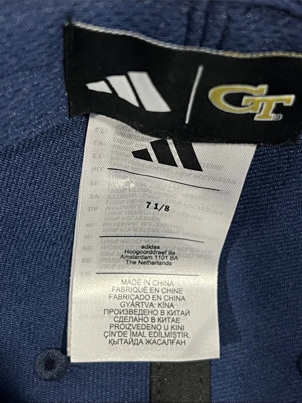 🔥🏈 New GEORGIA TECH YELLOWJACKETS College Adidas Fitted Flat Bill Hat Cap 7 1/8”